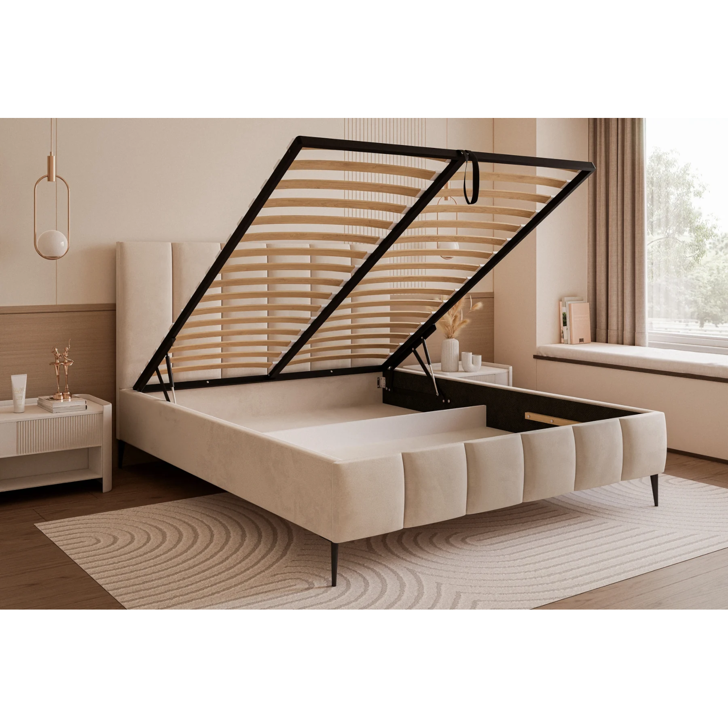 Polsterbett BELLAGIO mit hohen Beinen – Bild 12