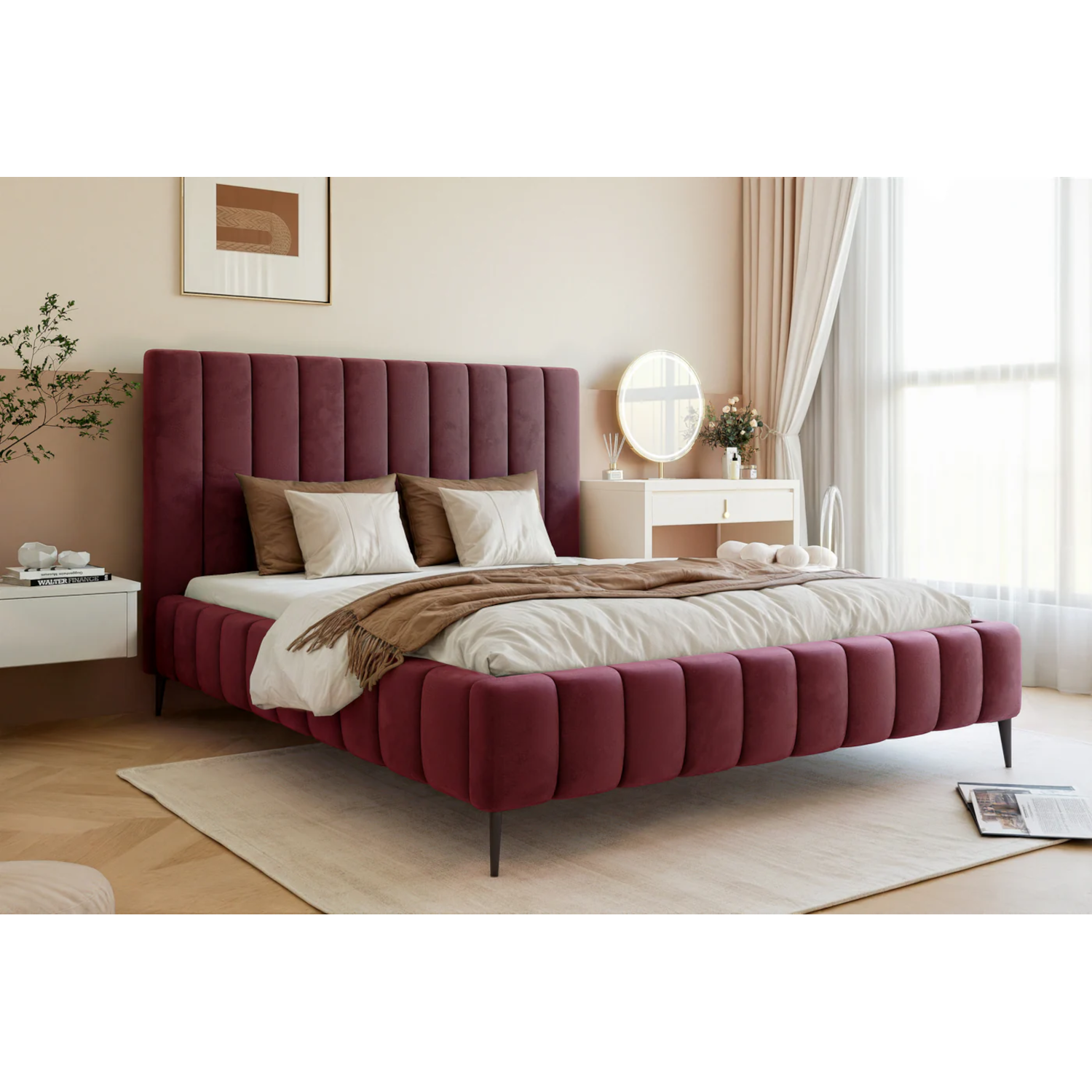 Polsterbett PALAZZO mit hohen Beinen – Bild 4