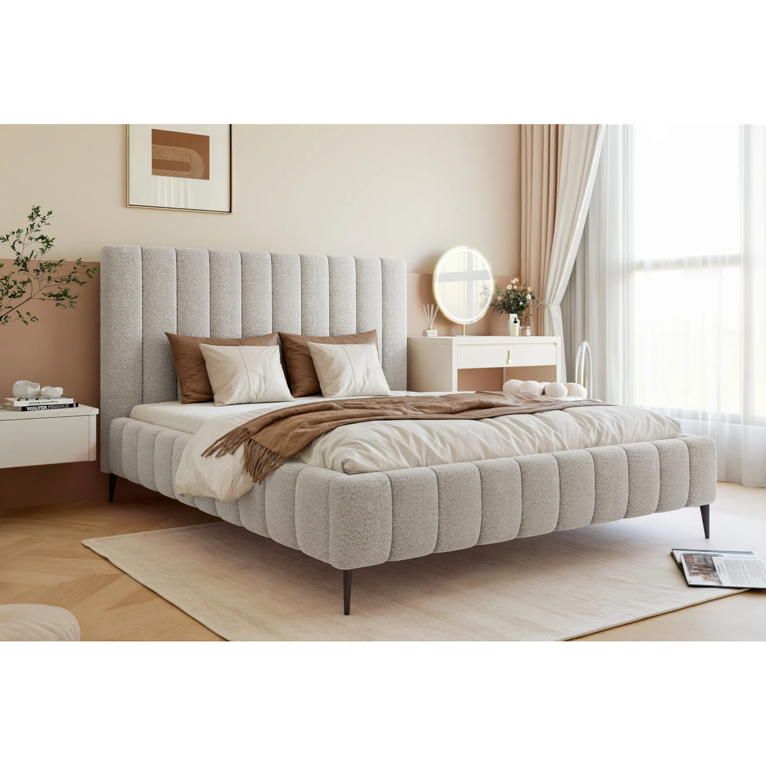 Polsterbett PALAZZO mit hohen Beinen