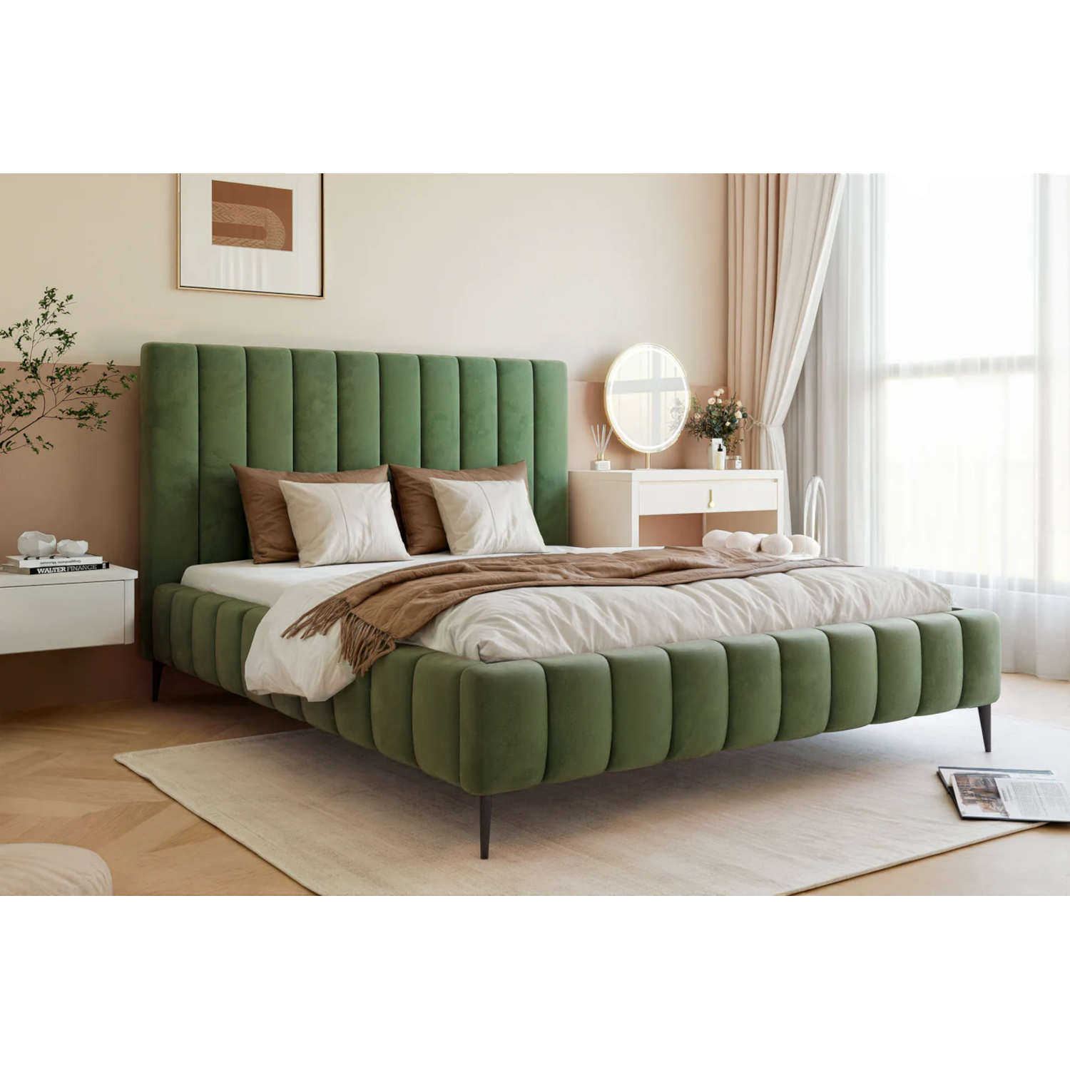 Polsterbett PALAZZO mit hohen Beinen – Bild 3