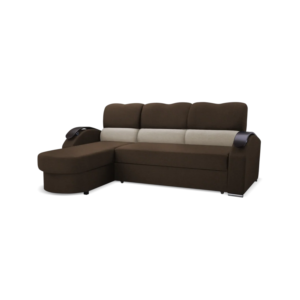 Ecksofa APEX - Braun (Bahama 08) + Beige (Bahama 33), Links