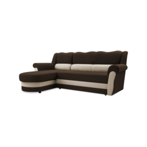 Ecksofa BIRSTON - Braun (Bahama 08) + Beige (Bahama 33), Links