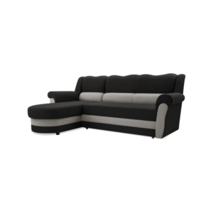 Ecksofa BIRSTON - Schwarz (Bahama 36) + Aschgrau (Bahama 31), Links