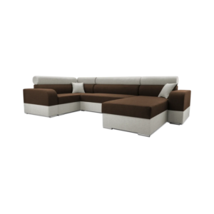 Ecksofa GALAXY SUPER - Braun (Bahama 08) + Beige (Bahama 33), Links
